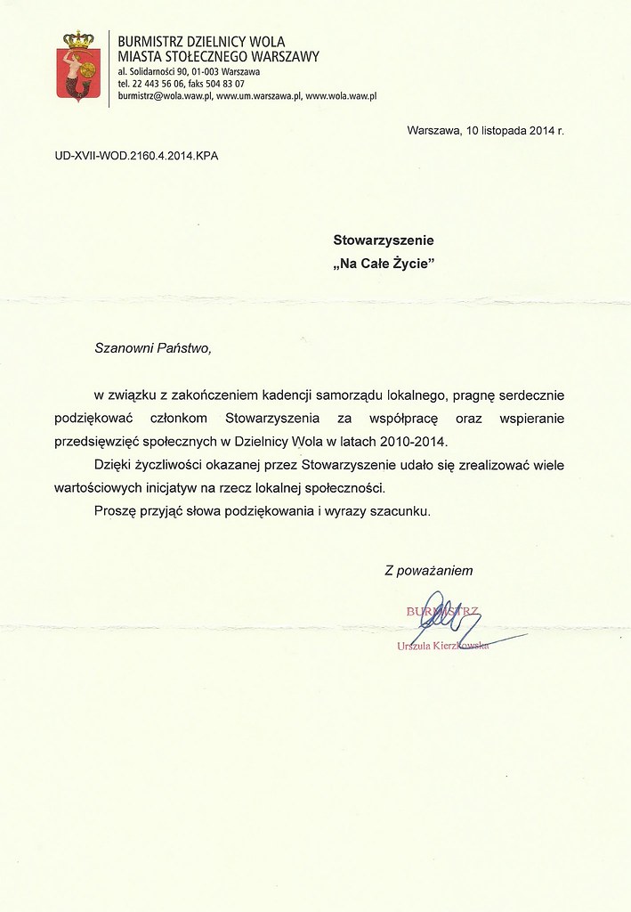 Burmistrz dzielnicy Wola m.st. Warszawy